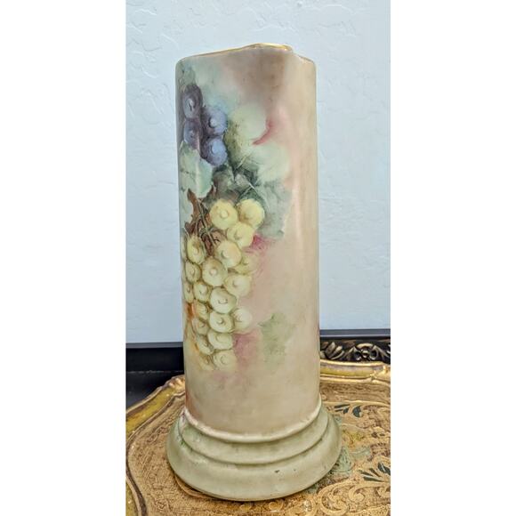 Hand Painted Porcelain Pitcher Tankard Classic Bavaria With Gold Trim Grapes - Picture 4 of 6